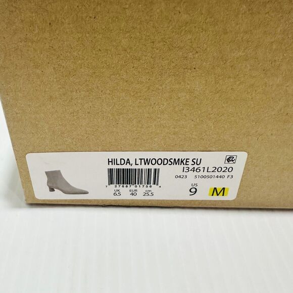 Vince Hilda Women's US 9M Zip Bootie Lt Woodsmoke Suede Pointed Toe Ankle Boots - Picture 15 of 16